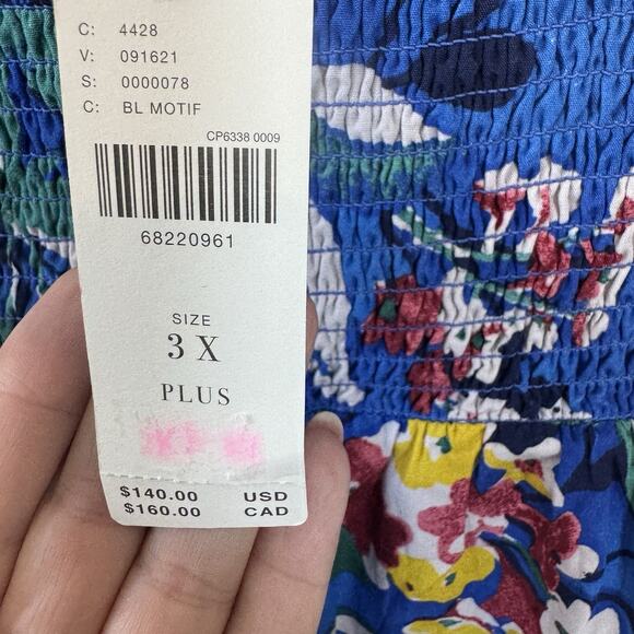 NEW Anthropologie Plus Size Emily Halter Mini Dress Blue Pockets Halter 3X $140 - Picture 15 of 16